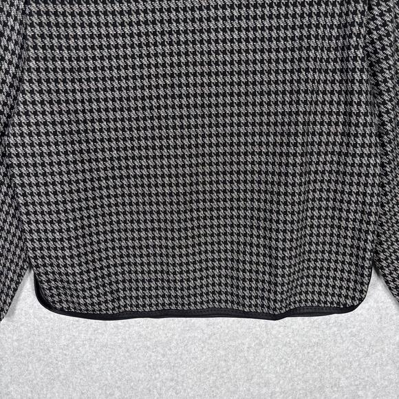 Max Studio Top Small Knit High Neck Houndstooth Preppy Academia Dark Maximalist - Picture 3 of 13